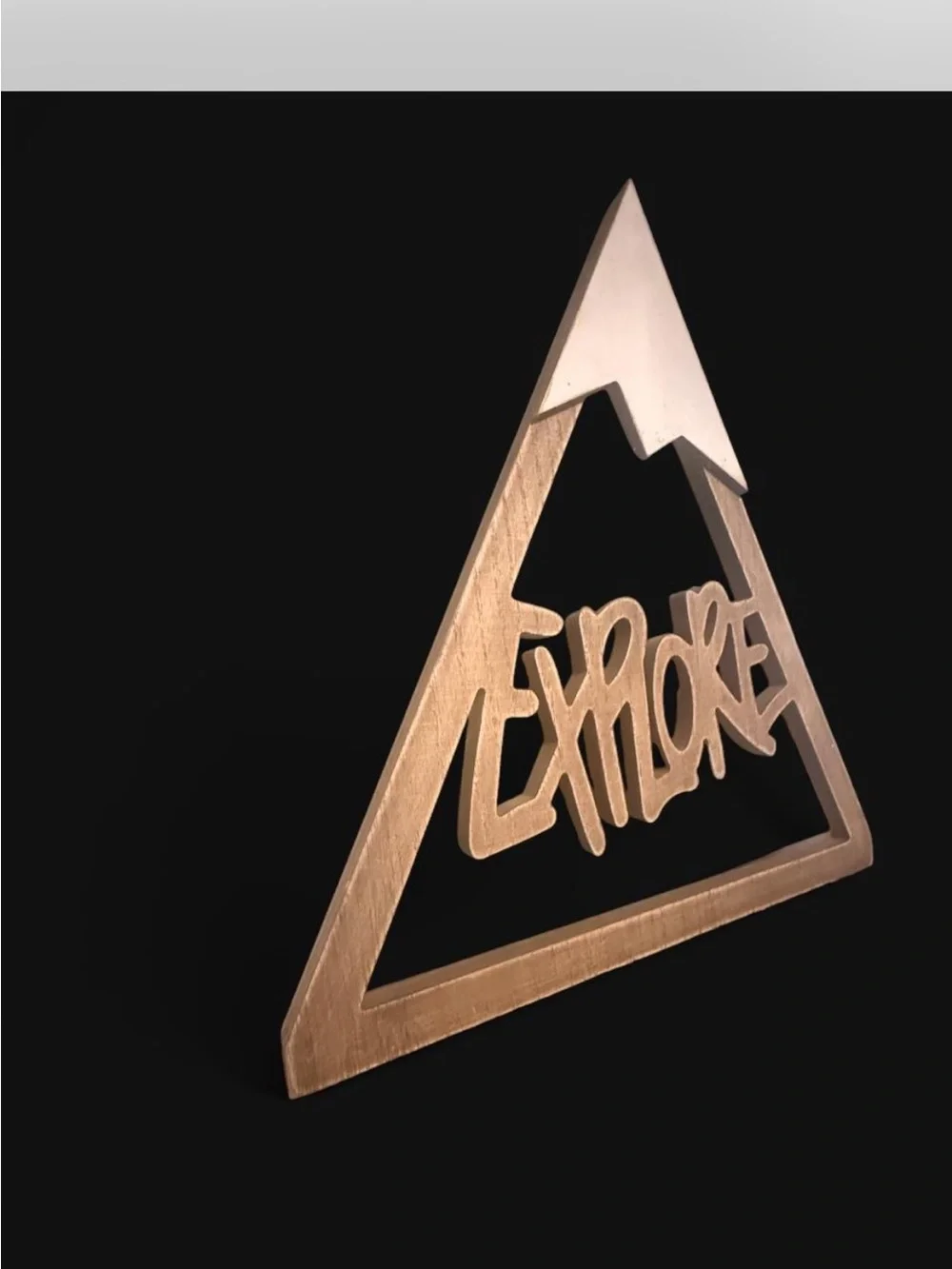 Explore Mountain Triangle Home Decor Accent Piece